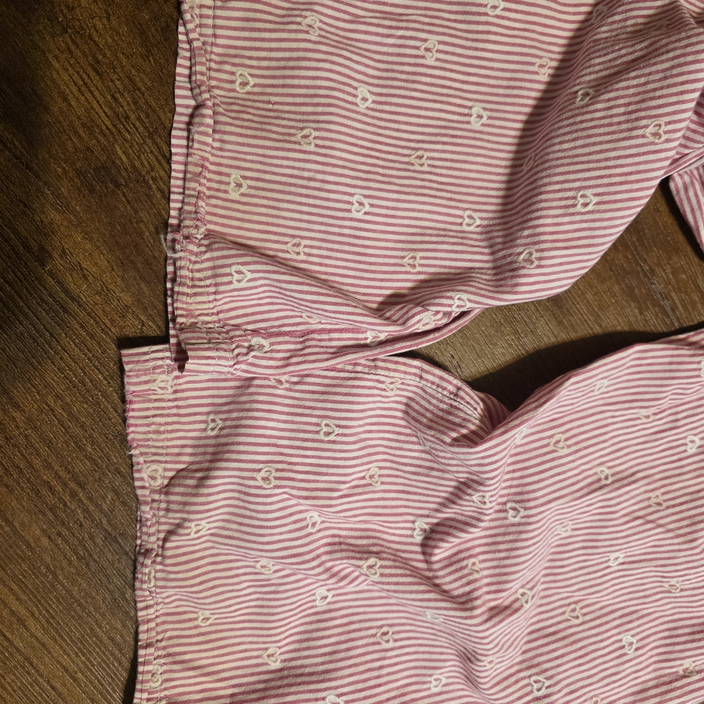 aerie Pink and White Striped Sleep Pants with Embroidered Dots - Picture 3 of 3